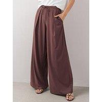 The Very Collection Tie Front Wide Leg Trouser - Brown