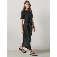 The Very Collection Tie Waist Midi Dress - Black