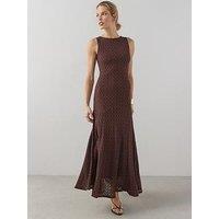 The Very Collection Sleeveless Crochet Lace Maxi Dress - Brown