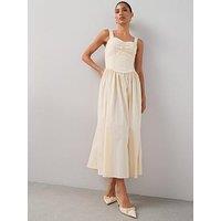 The Very Collection Textured Strappy Woven Mix Dress - Cream