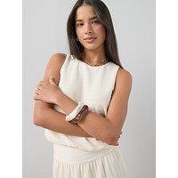 The Very Collection Textured Sleeveless Co-Ord Top - Cream