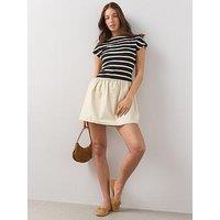 The Very Collection Woven Hem Stripe T-Shirt Mini Dress - Mono