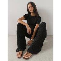 The Very Collection Textured Short Sleeve Co-Ord Top - Black