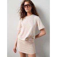The Very Collection Slub Heavy Weight T-Shirt Co-Ord - Cream