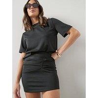 The Very Collection Slub Heavy Weight T-Shirt Co-Ord - Black