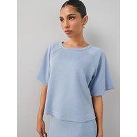 The Very Collection Relaxed Ribbed Scuba T-Shirt Co-Ord - Blue