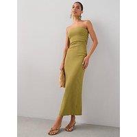 The Very Collection Textured Bandeau Midi Dress - Green