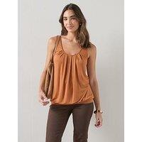 The Very Collection Stretch Bubble Hem Vest - Orange
