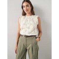 The Very Collection All Over Lace Frill Sleeveless Top