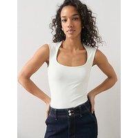 The Very Collection Polyamide Scoop Neck Vest - White