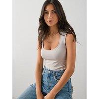 The Very Collection Polyamide Scoop Neck Vest - Cream