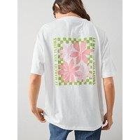 The Very Collection Fleurs Oversized Graphic T-Shirt - White