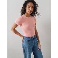 The Very Collection Stretch Rib T-Shirt - Coral