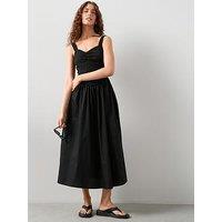 The Very Collection Textured Strappy Woven Mix Dress - Black