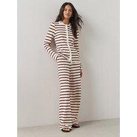 The Very Collection Stripe Crochet Wide Leg Trouser Co-Ord - Cream