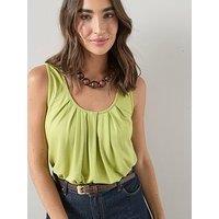 The Very Collection Stretch Bubble Hem Vest - Green