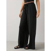 The Very Collection Textured Stretch Wide Leg Trousers