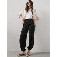 The Very Collection Textured Stretch Cuffed Trouser - Black