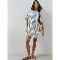 The Very Collection Wrap T-Shirt Dress - Stripe