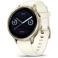 Garmin Venu 4 Smartwatch, 41Mm - Lunar Gold Bezel With Bone Silicone Band