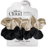 Silver Cloud Satin Large Scrunchies X 2 Infused With Silver Ions - Multi