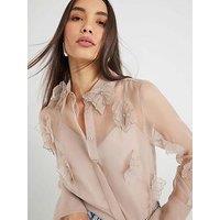 River Island Embellished Flower Shirt - Pink