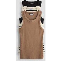 The Very Collection 3 Pack Rib Racer Vests - Multi