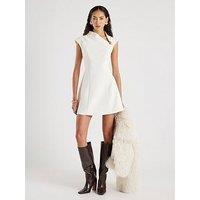 River Island Trim Ponte Drape Mini Dress - Cream