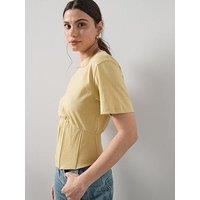 The Very Collection Corset Waist Cropped T-Shirt - Green