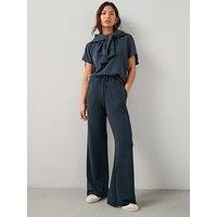 The Very Collection Modal Mix Wide Leg Jogger - Navy