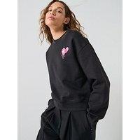 Hugo Heart Logo Sweatshirt - Black