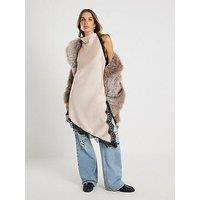 River Island Longline Lace Halter Top - Cream