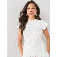 The Very Collection Ruched Side Cotton Tee - White