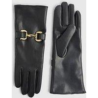 River Island Mid Length Snaffle Glove - Black