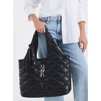 River Island Oversized Quilted Rr Slouch - Black