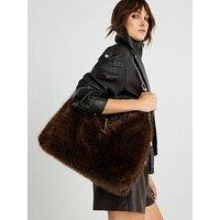 River Island Fur Snaffle Slouch - Brown