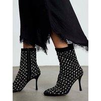 River Island Embellished Round Toe Boot - Black