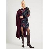 River Island Long Sleeve Knot Mini Dress - Black