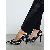 River Island Floral Diamante Court - Black