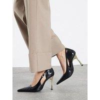 River Island Wide Full Court Gold Metal Wide - Black