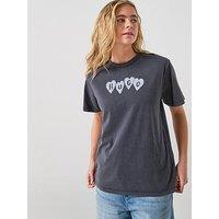 Hugo Vintage Heart T-Shirt - Black