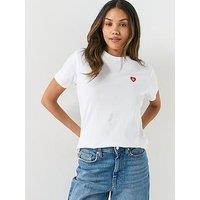 Hugo Vintage Heart Small Logo T-Shirt - White