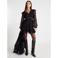 River Island Long Sleeve Lace Mini Dress - Black