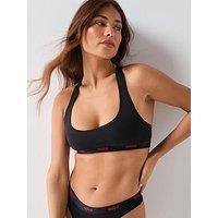 Hugo Logo Unlined Bralette - Black