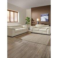 The Very Collection Brady Italian Leather 3 + 2 Seater Sofa Set