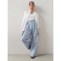 The Very Collection Buckle Belted Pinstripe Trouser - Blue