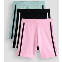 The Very Collection 3 Pack Side Stripe Cycling Shorts - Multi