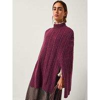 Monsoon Carrie Cable Poncho - Red