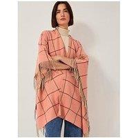 Monsoon Ambi Blanket Check Shawl - Pink