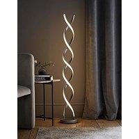 Valuelights Infinity Matte Silver Double Twist Integrated Led Floor Lamp